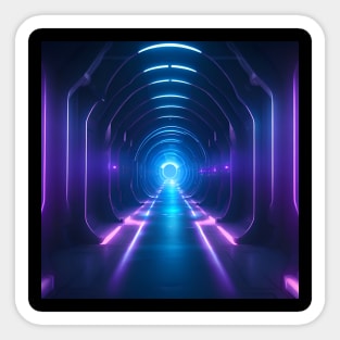 Cyberpunk Purple Blue Neon Portal Gateway Sticker